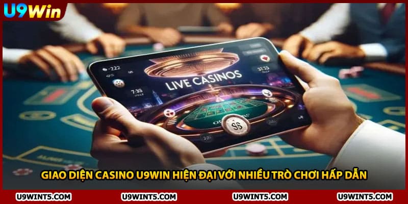 Giao diện casino U9WIN hiện đại với nhiều trò chơi hấp dẫn