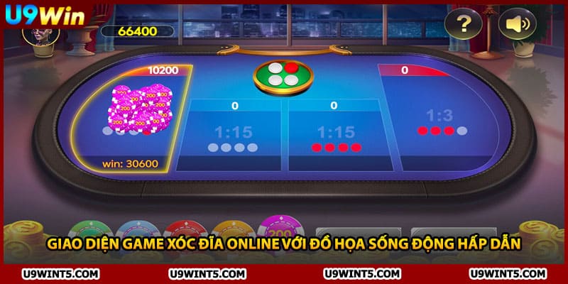 Giao diện game xóc đĩa online với đồ họa sống động hấp dẫn