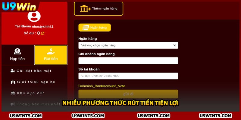 Nhiều phương thức rút tiền tiện lợi