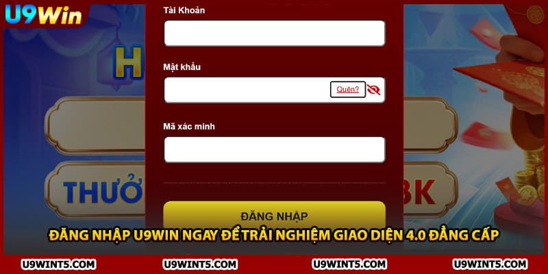 Thành viên thực hiện đăng nhập U9WIN theo quy trình chuẩn